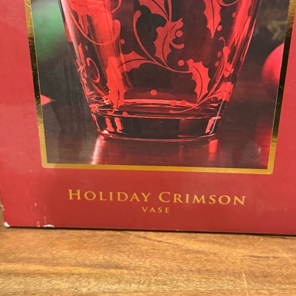Lenox Holiday Crimson 11” Glass Vase with Box - Picture 12 of 13